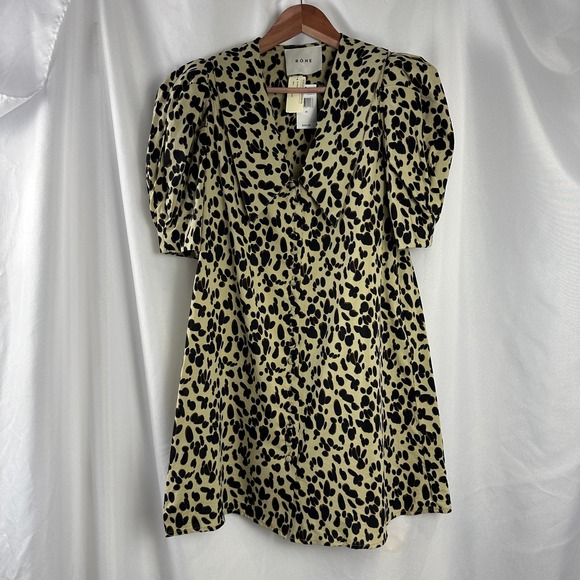 Rohe Emma Dress Pebble Print Collared Mini Dress Short Sleeve 2 US (34) Róhe NWT - Picture 10 of 16